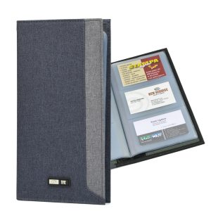 Portabiglietti in tessuto - 12 x 23 cm - capacità 64 biglietti - grigio - City Time - immagine 1