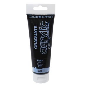 Colore acrilico fine Graduate - 120 ml - nero - Daler Rowney - immagine 1