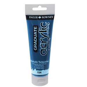 Colore acrilico fine Graduate - 120 ml - turchese ftalo - Daler Rowney - immagine 1