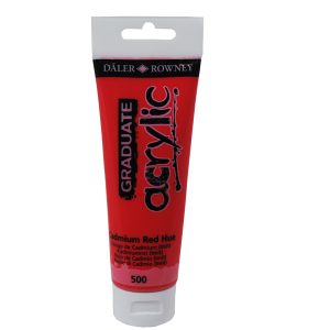 Colore acrilico fine Graduate - 120 ml - rosso cadmio imitazione - Daler Rowney - immagine 1