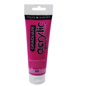 Colore acrilico fine Graduate - 120 ml - rosa permanente - Daler Rowney - immagine 1