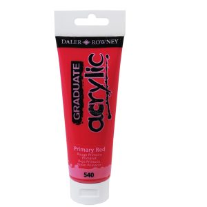 Colore acrilico fine Graduate - 120 ml - rosso primario - Daler Rowney - immagine 1