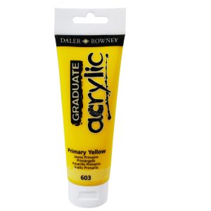 Colore acrilico fine Graduate - 120 ml - giallo primario - Daler Rowney - immagine 1