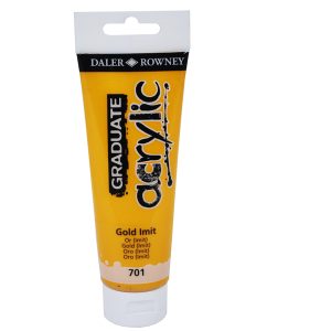 Colore acrilico fine Graduate - 120 ml - oro imitazione - Daler Rowney - immagine 1