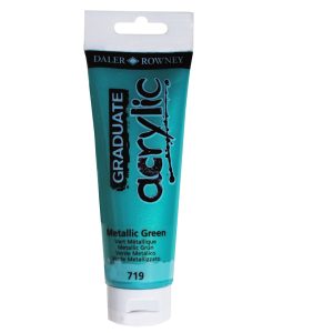 Colore acrilico fine Graduate - 120 ml - verde metal - Daler Rowney - immagine 1
