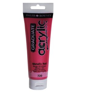 Colore acrilico fine Graduate - 120 ml - rosso metal - Daler Rowney - immagine 1