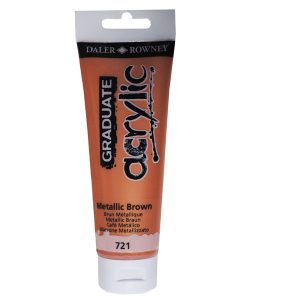 Colore acrilico fine Graduate - 120 ml - marrone metal - Daler Rowney - immagine 1