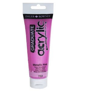 Colore acrilico fine Graduate - 120 ml - rosa metal - Daler Rowney - immagine 1