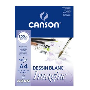 Blocco collato lato corto Imagine - A4 - 200 gr - 50 fogli - Canson - immagine 1