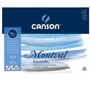 Blocco collato lato corto Montval - 24x32  cm - 300 gr - 12 fogli - Canson - immagine 1
