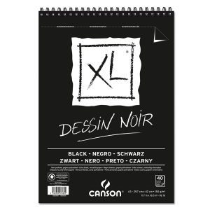 Album spiralato lato corto XL - A3 - 150 gr - 40 fogli - nero - Canson - immagine 1