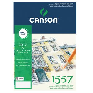 Blocco collato lato corto  1557 - A3 - 180 gr - 30 fogli - Canson - immagine 1