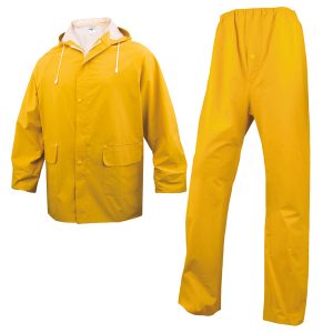 Completo impermeabile EN304 - giacca + pantalone - poliestere/PVC - taglia M - giallo - Deltaplus - immagine 1