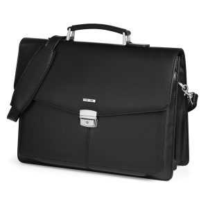 Cartella in similpelle - nero - 41x32x16cm - City Time - immagine 1
