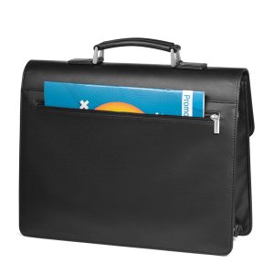 Cartella in similpelle - nero - 41x32x16cm - City Time - immagine 2