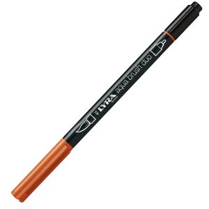 Pennarello Aqua Brush Duo - punte 2/4 mm - cinabro - Lyra - immagine 1