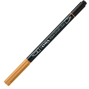 Pennarello Aqua Brush Duo - punte 2/4 mm - ocra bruna - Lyra - immagine 1