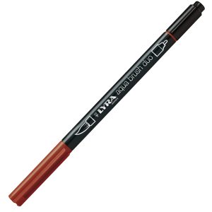 Pennarello Aqua Brush Duo - punte 2/4 mm - rosso indiano - Lyra - immagine 1