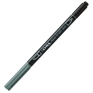 Pennarello Aqua Brush Duo - punte 2/4 mm - grigio medio freddo - Lyra - immagine 1