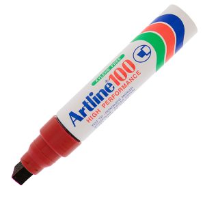 Marcatore permanente A 100 - punta scalpello jumbo - 7,50 - 12,00 mm - rosso - Artline - immagine 1