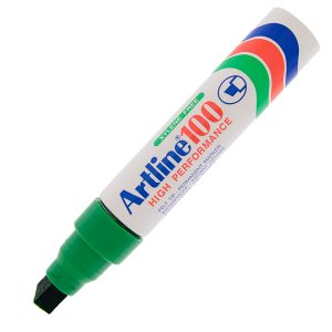 Marcatore permanente A 100 - punta scalpello jumbo - 7,50 - 12,00 mm - verde - Artline - immagine 1