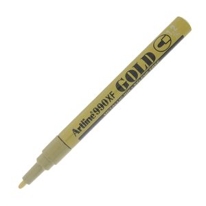 Marcatore permanente A 990 - a vernice - punta tonda fine - 1,2 mm - oro - Artline - immagine 1