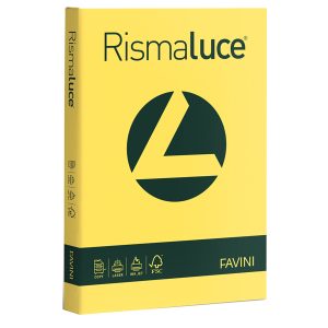 Carta Rismaluce - A4 - 90 gr - giallo sole 53 - Favini - conf. 300 fogli - immagine 1