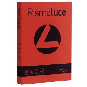 Carta Rismaluce - A4 - 90 gr - scarlatto 61 - Favini - conf. 300 fogli - immagine 1