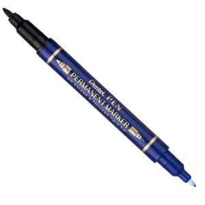Marcatore permanente Twin tip - doppia punta Fine-ExtraFine - Blu - Pentel - immagine 1