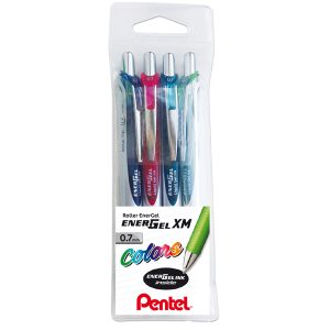 Roller scatto Energel XM - punta 0,7 mm - colori assortiti - Pentel - astuccio 4 pezzi - immagine 1
