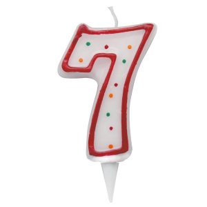 Candelina Zuccherino - numero 7 - H 8.5 cm - Big  party - immagine 1
