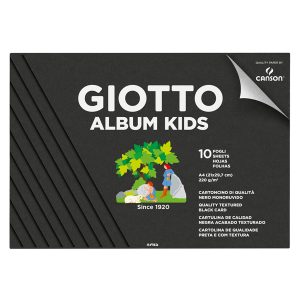 Album Kids cartoncino nero 5+ - A4 - 220gr - 10 fogli - Giotto - immagine 1