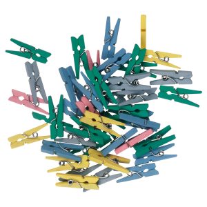 Mollettine mini - in legno - colori pastello - 25 mm  - Deco - conf. 45 pezzi - immagine 2