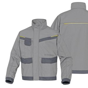 Giaccca da lavoro Mach 2 - tela/poliestere/cotone - taglia M - grigio chiaro/grigio scuro - Deltaplus - immagine 1