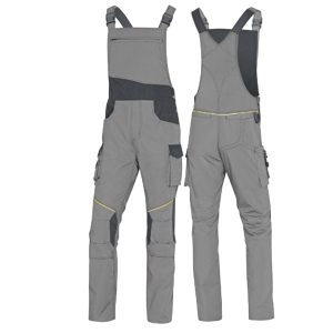 Salopette da lavoro Mach 2 - tela/poliestere/cotone - taglia XXL - grigio chiaro/grigio scuro - Deltaplus - immagine 1