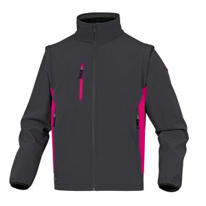 Giacca Softshell MySen 2 - tessuto Softshell/poliestere/elastan - taglia M - grigio/fucsia - Deltaplus - immagine 1
