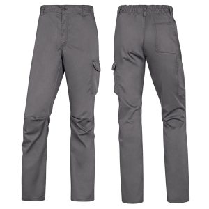 Pantalone da lavoro Panostrpa - sargia/poliestere/cotone/elastan - taglia L - grigio/nero - Deltaplus - immagine 1