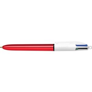 Penna sfera scatto multifunzione 4 Colours Shine - punta 1,0 mm - fusto colori assortiti - Bic - scatola 12 pezzi - immagine 3