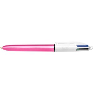 Penna sfera scatto multifunzione 4 Colours Shine - punta 1,0 mm - fusto colori assortiti - Bic - scatola 12 pezzi - immagine 4