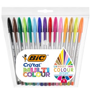 Penna sfera Cristal multicolor - punta 1,6 mm - colori assortiti - Bic - conf. 15 pezzi - immagine 1