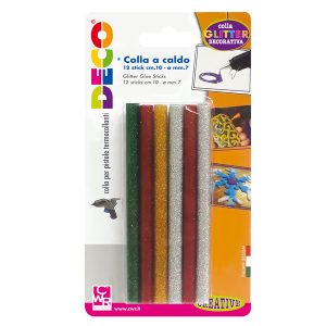 Colle stick per pistole mini -  glitter assortiti - ø 7mm - lunghezza 10 cm - Deco - conf. 12 pezzi - immagine 1