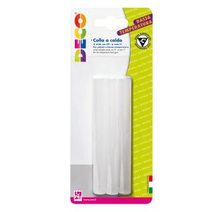 Stick per pistola colla a caldo- 11mmx10cm -  trasparente - bassa temperatura - Deco - conf. 6 pezzi - immagine 1