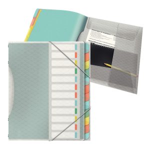 Classificatore colour'lce - 12 divisori - dorso 2 cm - 26,6x32 cm - multicolore - Esselte - immagine 1