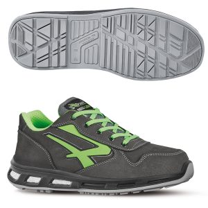 Calzatura di sicurezza Yoda S3 SRC Red Lion - pelle nabuk idrorepellente - numero 38 - grigio scuro/verde - U-Power - immagine 1