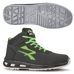 Calzatura di sicurezza Hard S3 SRC - pelle idrorepellente - numero 39 - grigio scuro/verde - U-Power - immagine 1