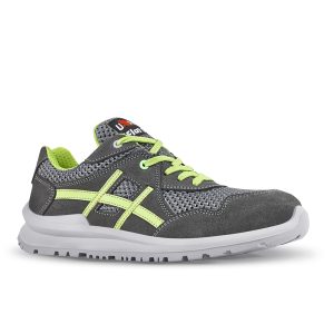 Calzatura di sicurezza Nico S1P SRC Flat Out - pelle scamosciata morbida - numero 37 - grigio/verde - U-Power - immagine 1