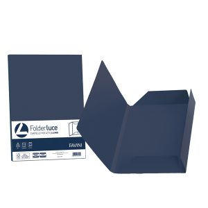 Cartelline 3 lembi Luce - 200 gr - 24,5 x 34,5 cm - blu cobalto - Favini - conf. 25 pezzi - immagine 1
