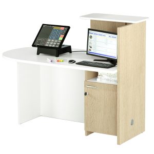 Reception concept - sinistra - 143 x 83 x 117 cm - bianco/rovere - immagine 1