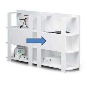 Coppia antine + paretine per libreria Concept - 60x36,8 cm - bianco - immagine 1