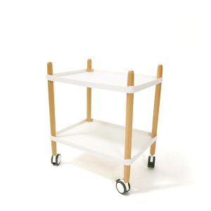 Carrellino multiuso - 50 x 36 x 55 cm - PPL/faggio - bianco/faggio - Paperflow - immagine 1